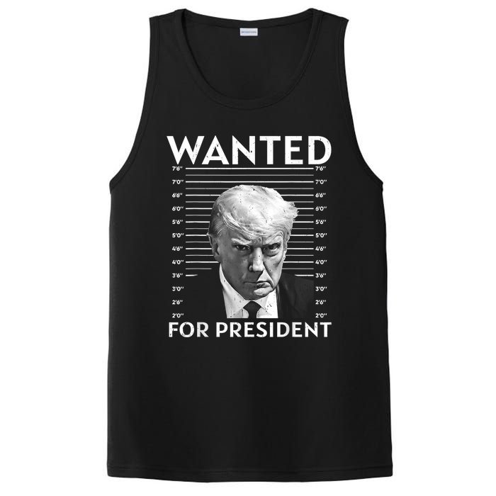 Wanted Donald Trump For President 2024 PosiCharge Competitor Tank