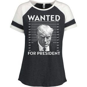 Wanted Donald Trump For President 2024 Enza Ladies Jersey Colorblock Tee