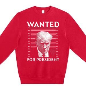 Wanted Donald Trump For President 2024 Premium Crewneck Sweatshirt