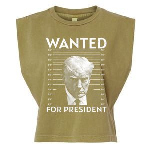 Wanted Donald Trump For President 2024 Garment-Dyed Women's Muscle Tee