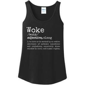 Woke Definition To Have An Awareness Of Systemic Injustices Ladies Essential Tank