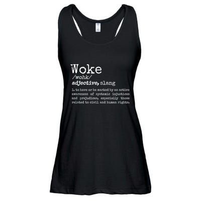 Woke Definition To Have An Awareness Of Systemic Injustices Ladies Essential Flowy Tank