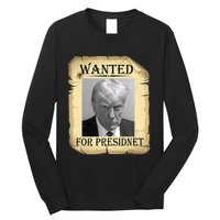 Wanted Donald Trump For President 2024 Vintage Long Sleeve Shirt