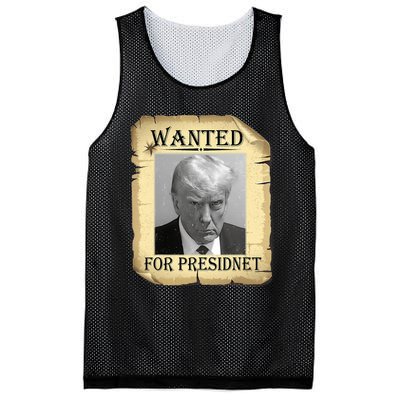 Wanted Donald Trump For President 2024 Vintage Mesh Reversible Basketball Jersey Tank