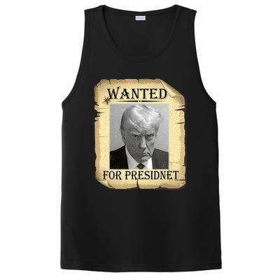 Wanted Donald Trump For President 2024 Vintage PosiCharge Competitor Tank