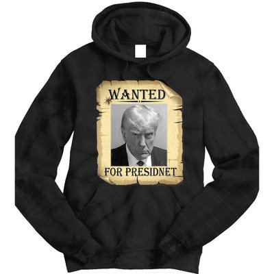 Wanted Donald Trump For President 2024 Vintage Tie Dye Hoodie