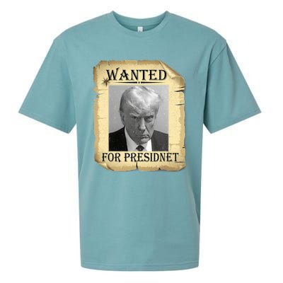 Wanted Donald Trump For President 2024 Vintage Sueded Cloud Jersey T-Shirt