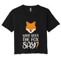What Does The Fox Design Say Women's Crop Top Tee
