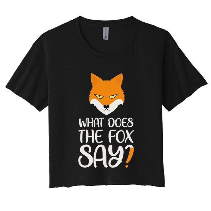What Does The Fox Design Say Women's Crop Top Tee
