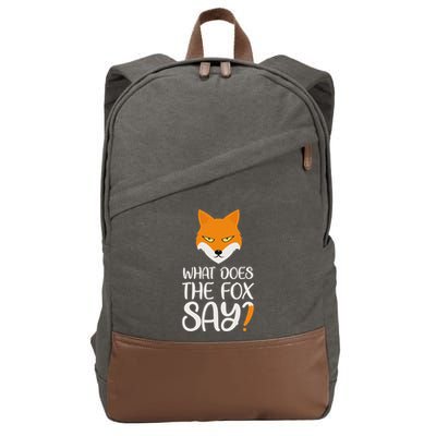 What Does The Fox Design Say Cotton Canvas Backpack