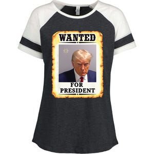 Wanted Donald Trump For President 2024 Enza Ladies Jersey Colorblock Tee