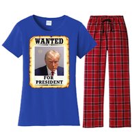 Wanted Donald Trump For President 2024 Women's Flannel Pajama Set