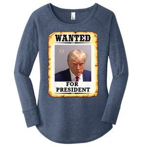 Wanted Donald Trump For President 2024 Women's Perfect Tri Tunic Long Sleeve Shirt