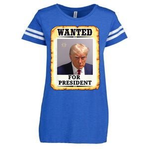 Wanted Donald Trump For President 2024 Enza Ladies Jersey Football T-Shirt