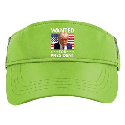 Wanted Donald Trump For President 2024 Trump Mug Shot Adult Drive Performance Visor