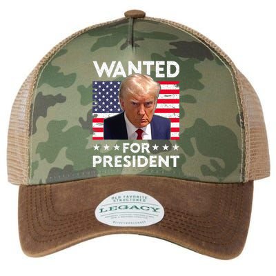 Wanted Donald Trump For President 2024 Trump Mug Shot Legacy Tie Dye Trucker Hat