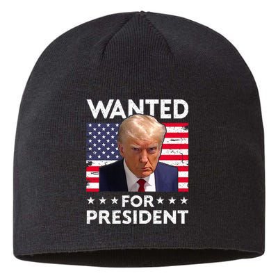 Wanted Donald Trump For President 2024 Trump Mug Shot Sustainable Beanie