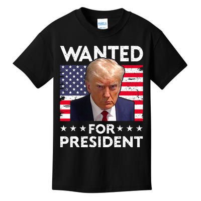 Wanted Donald Trump For President 2024 Trump Mug Shot Kids T-Shirt