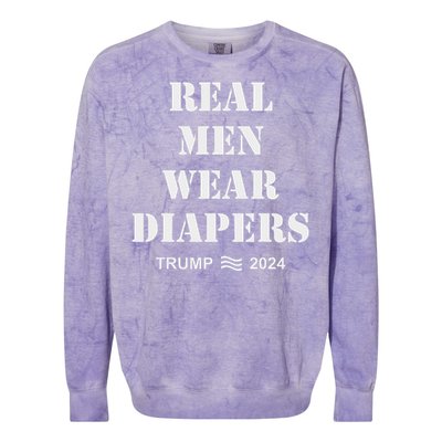 Wear Diapers Trump 2024 Funny Wear Diapers Colorblast Crewneck Sweatshirt