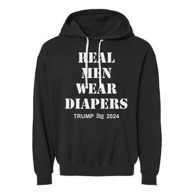 Wear Diapers Trump 2024 Funny Wear Diapers Garment-Dyed Fleece Hoodie