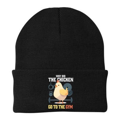 Why Did The Chicken Go To The Gym Funny Chicken Gymer Beanie