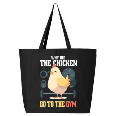 Why Did The Chicken Go To The Gym Funny Chicken Gymer 25L Jumbo Tote