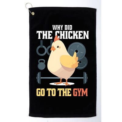 Why Did The Chicken Go To The Gym Funny Chicken Gymer Golf Towel
