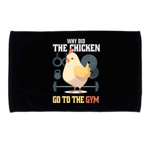 Why Did The Chicken Go To The Gym Funny Chicken Gymer Microfiber Hand Towel