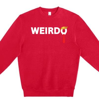 Weirdo Donald Trump Weird Old Man Funny Antitrump Costume Premium Crewneck Sweatshirt