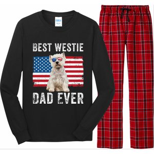 Westie Dad Usa American Flag Dog Lover Owner Westie Funny Long Sleeve Pajama Set