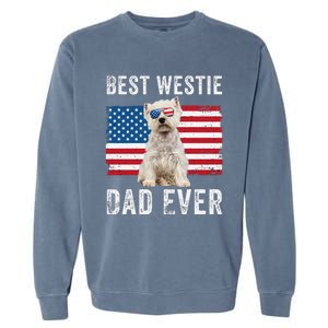 Westie Dad Usa American Flag Dog Lover Owner Westie Funny Garment-Dyed Sweatshirt