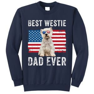 Westie Dad Usa American Flag Dog Lover Owner Westie Funny Sweatshirt