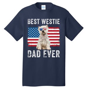 Westie Dad Usa American Flag Dog Lover Owner Westie Funny Tall T-Shirt