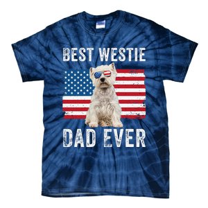 Westie Dad Usa American Flag Dog Lover Owner Westie Funny Tie-Dye T-Shirt