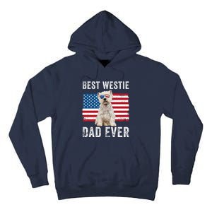 Westie Dad Usa American Flag Dog Lover Owner Westie Funny Tall Hoodie