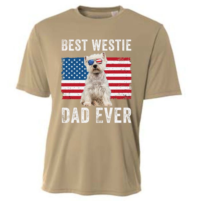 Westie Dad Usa American Flag Dog Lover Owner Westie Funny Cooling Performance Crew T-Shirt