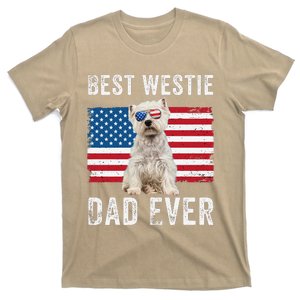 Westie Dad Usa American Flag Dog Lover Owner Westie Funny T-Shirt