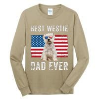 Westie Dad Usa American Flag Dog Lover Owner Westie Funny Tall Long Sleeve T-Shirt