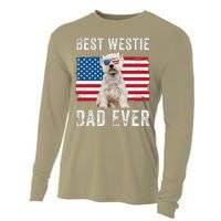 Westie Dad Usa American Flag Dog Lover Owner Westie Funny Cooling Performance Long Sleeve Crew