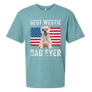 Westie Dad Usa American Flag Dog Lover Owner Westie Funny Sueded Cloud Jersey T-Shirt