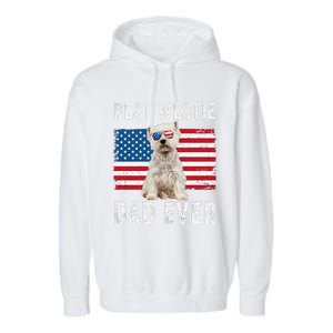 Westie Dad Usa American Flag Dog Lover Owner Westie Funny Garment-Dyed Fleece Hoodie