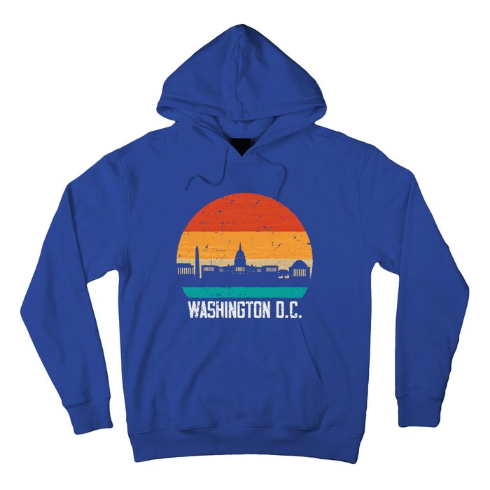 Washington D.C. USA Retro Vintage Sunset Skyline Hoodie