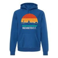 Washington D.C. USA Retro Vintage Sunset Skyline Premium Hoodie