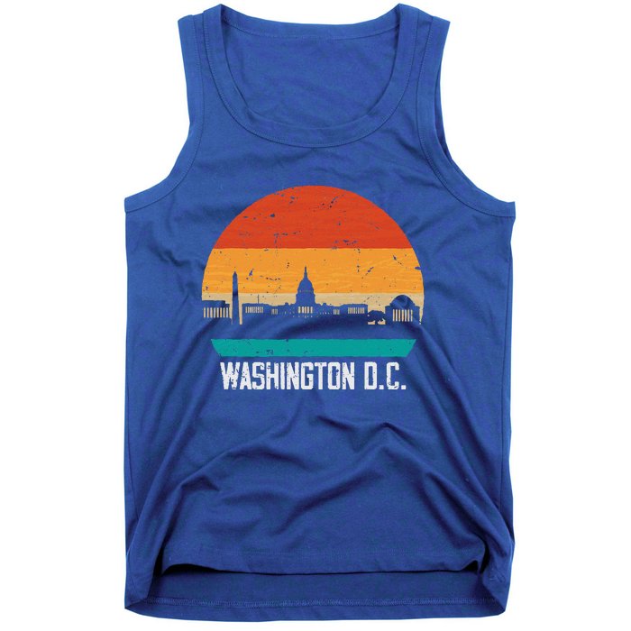 Washington D.C. USA Retro Vintage Sunset Skyline Tank Top