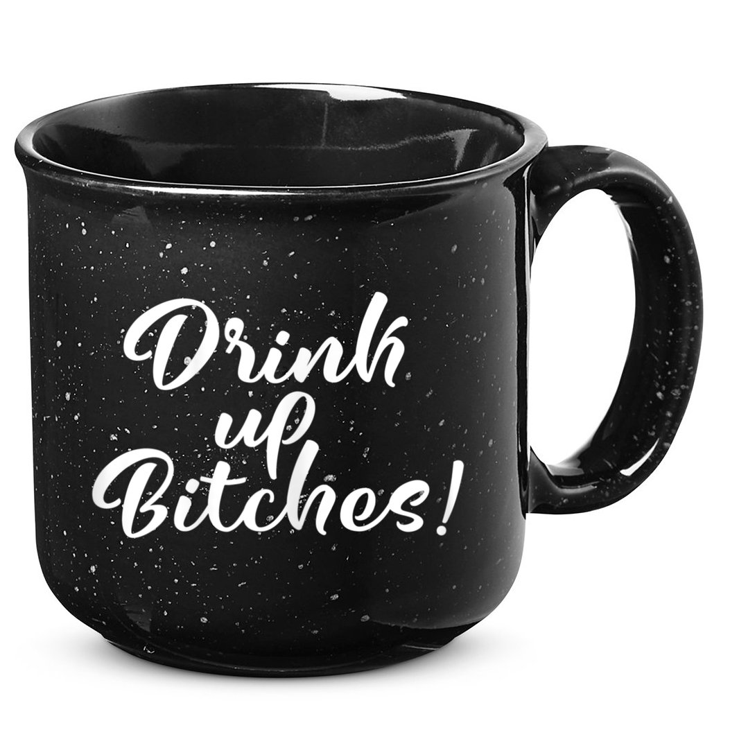 Womens Drink Up Bitches Girls Trip 15oz Campfire Ceramic Mug