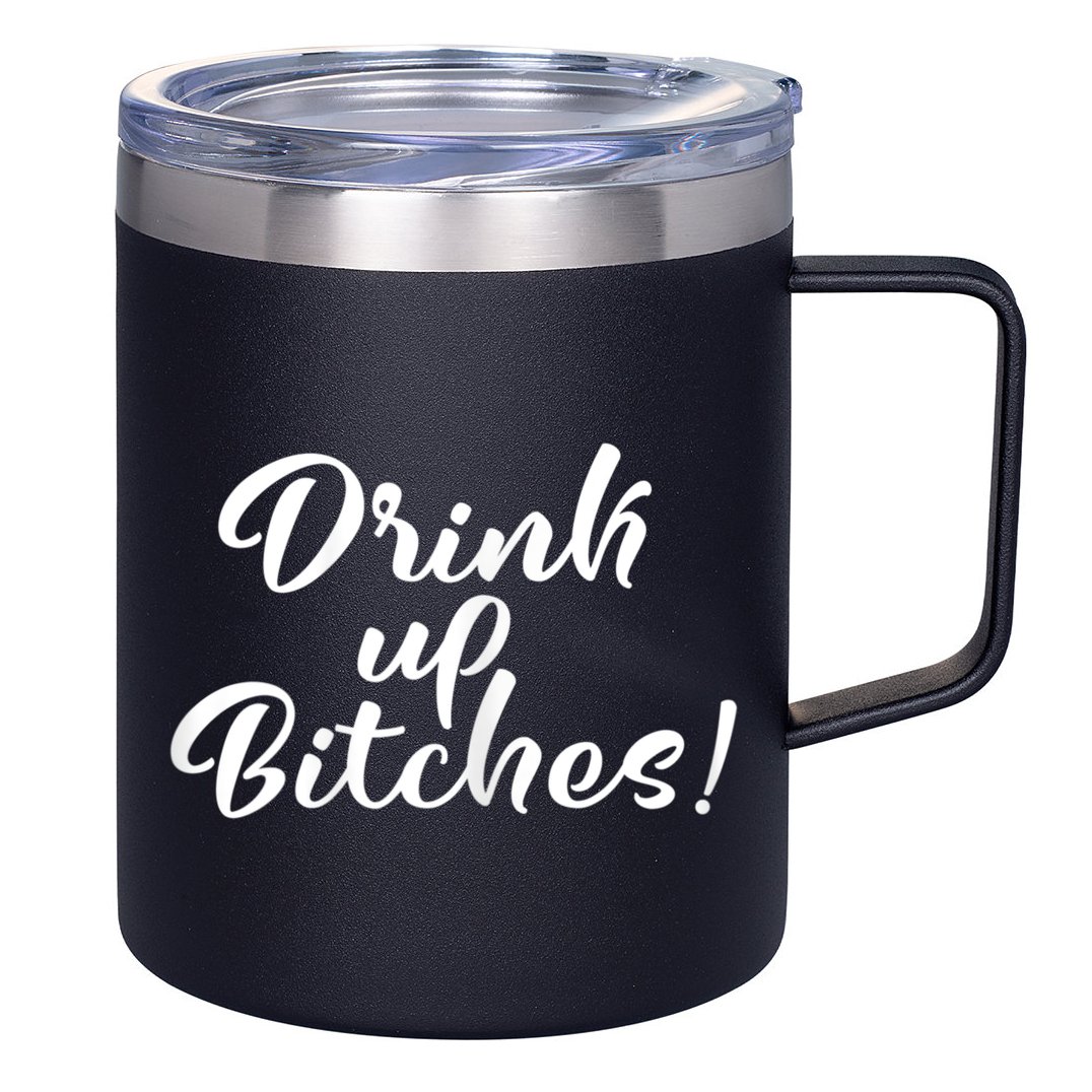 Womens Drink Up Bitches Girls Trip 12oz Stainless Steel Coffee Mug