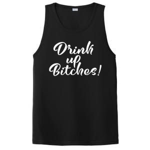 Womens Drink Up Bitches Girls Trip PosiCharge Competitor Tank