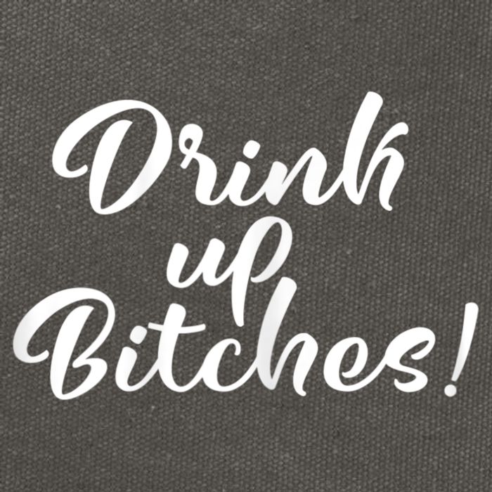 Womens Drink Up Bitches Girls Trip Cotton Canvas Backpack