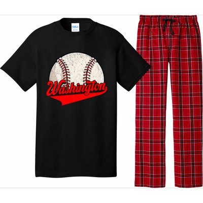 Washington Dc Vintage Baseball Lover Funny Dad Mom Cute Gift Pajama Set