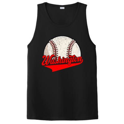 Washington Dc Vintage Baseball Lover Funny Dad Mom Cute Gift PosiCharge Competitor Tank